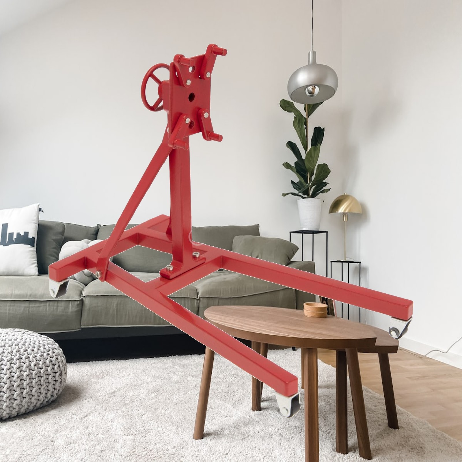 Engine Hoist Crane - เครนเครื่องยนต์ รุ่นโลหะ พร้อมโซ่ ขาตั้งรอกแบบสมจริง สำหรับผู้ที่ชื่นชอบงานอดิเรก