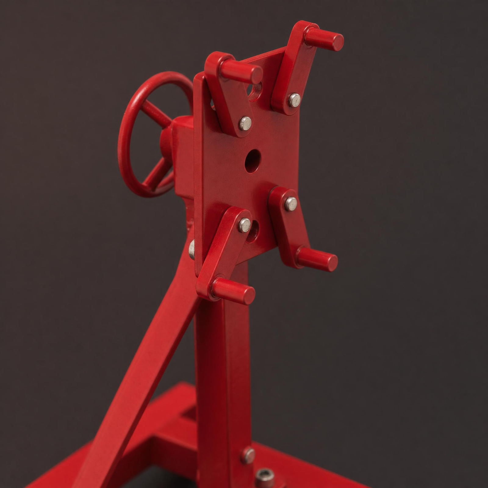 Engine Hoist Crane - เครนโลหะแบบจำลองพร้อมขาตั้งรอกโซ่ อุปกรณ์เสริมแข็งแรงทนทาน สำหรับงานอดิเรก ไดโอรามา และโรงงาน