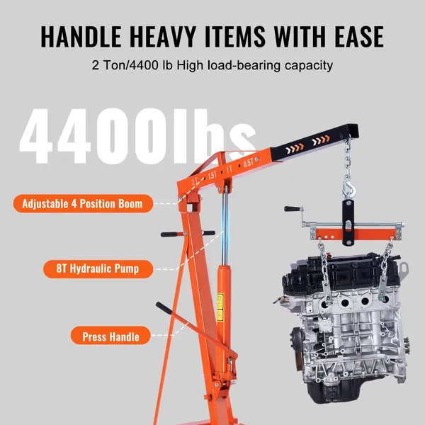 เครื่องยกไฮดรอลิก VEVOR พร้อมค - Engine Hoist Crane บทวิจารณ์และราคา