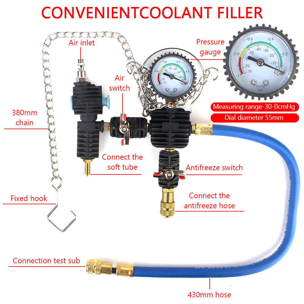 เครื่องมือตรวจจับการรั่วของถัง - Radiator Pressure Tester บทวิจารณ์และราคา